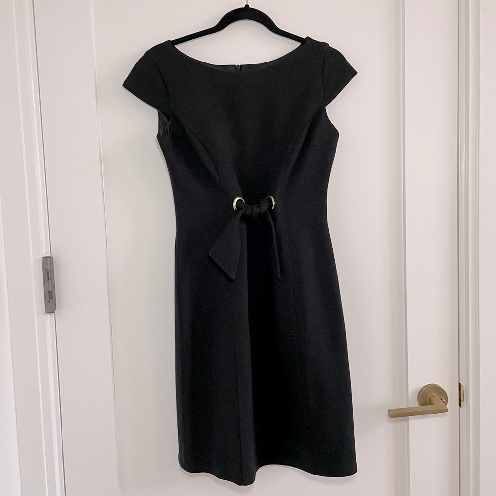 Taylor Black Cocktail dress with adjustable tie waist - Picture 1 of 8